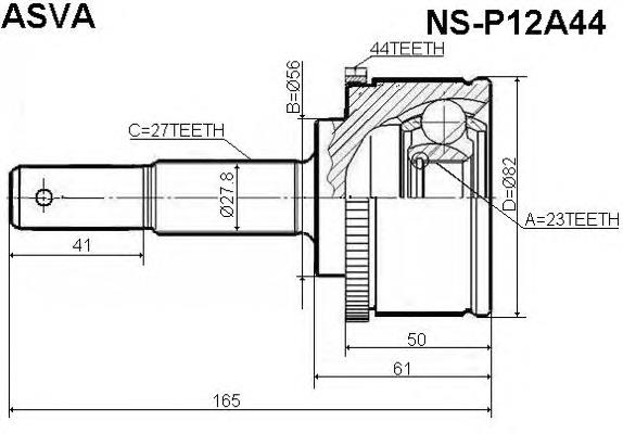 NSP12A44 Asva junta homocinética exterior delantera