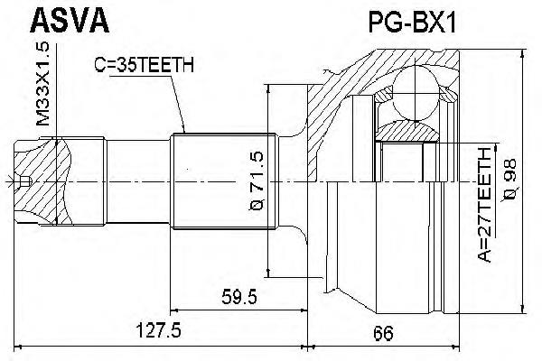 PGBX1 Asva junta homocinética exterior delantera