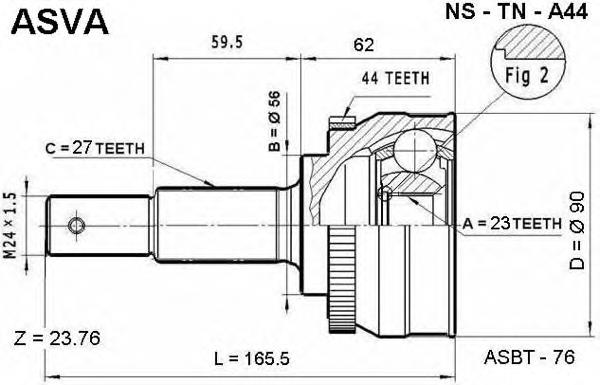 NSTNA44 Asva junta homocinética exterior delantera