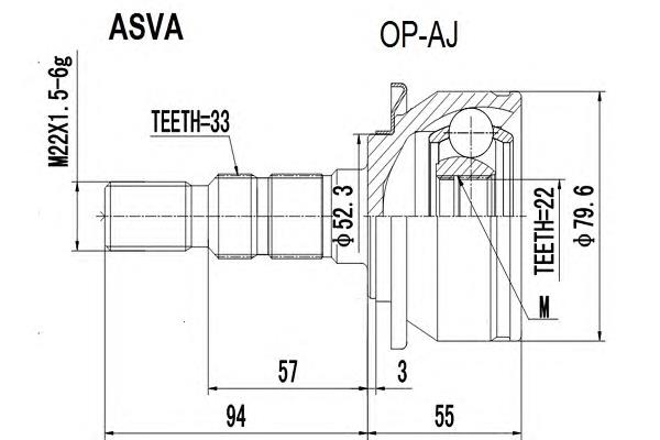 Junta homocinética exterior delantera 607504 Cifam