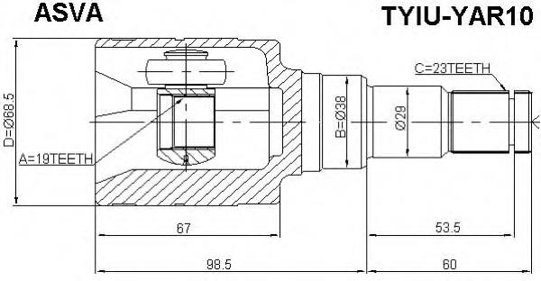 Junta homocinética interior delantera 4303052020 Toyota