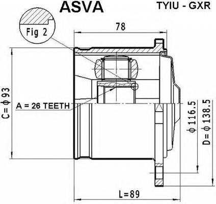 TYIUGXR Asva junta homocinética interior trasera