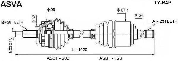Semieje delantero derecho 4341042120 Toyota