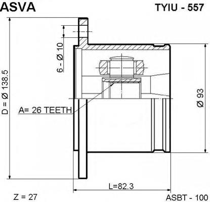 TYIU557 Asva junta homocinética interior trasera