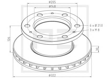 11600000A PE Automotive freno de disco delantero