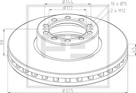 106.204-00A PE Automotive freno de disco delantero