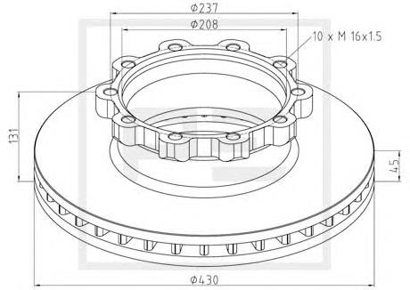 12610000A PE Automotive freno de disco delantero