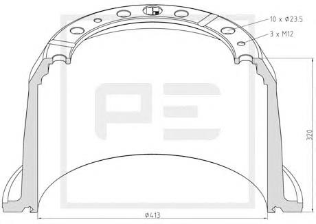 Freno de tambor trasero BBR32558 Borg&beck