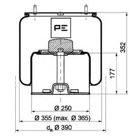Bolsa neumática del eje 1066002 Diesel Technic