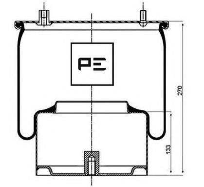 084.053-72A PE Automotive muelle neumático, suspensión, eje trasero