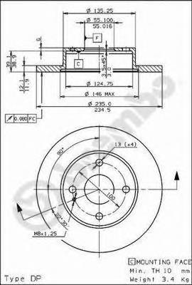 08.5796.10 Brembo freno de disco delantero