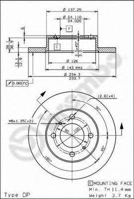 08524330 Brembo freno de disco delantero