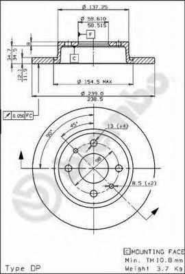 Comprar 08521110 Brembo Freno de disco delantero