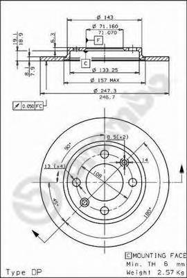 Comprar 08533410 Brembo Disco de freno trasero