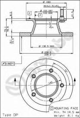 08518110 Brembo freno de disco delantero