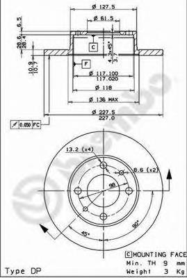 Comprar 08363610 Brembo Freno de disco delantero