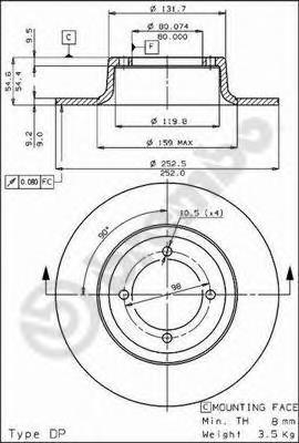 08.1757.20 Brembo freno de disco delantero