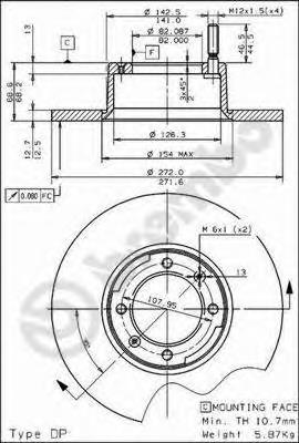 Freno de disco delantero 08256530 Brembo