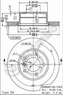 Comprar 09692411 Brembo Freno de disco delantero