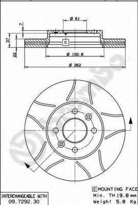 09729277 Brembo freno de disco delantero