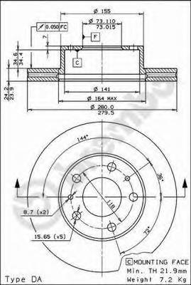 Disco de freno delantero Brembo 09590414