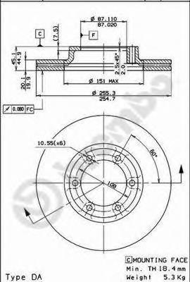 09587110 Brembo freno de disco delantero