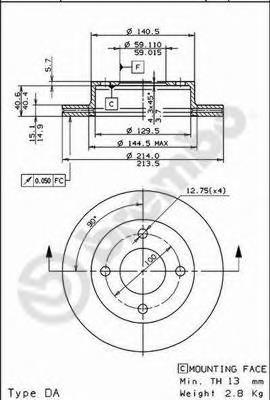 09591920 Brembo freno de disco delantero