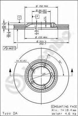 09680410 Brembo freno de disco delantero