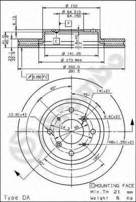 Comprar 09675210 Brembo Freno de disco delantero