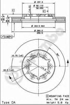 09.8066.14 Brembo freno de disco delantero