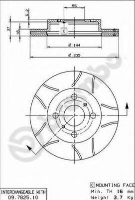 09782575 Brembo disco de freno delantero