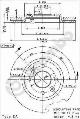 09493014 Brembo disco de freno delantero