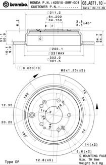 Disco de freno trasero Brembo 08A87110 precio, desde 39,85 EUR