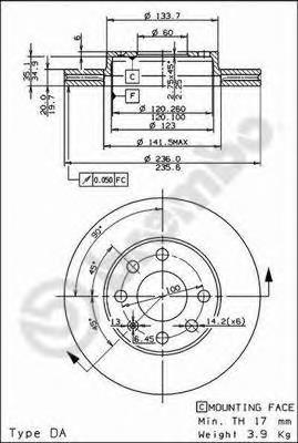 09309014 Brembo freno de disco delantero