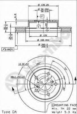 09567314 Brembo freno de disco delantero