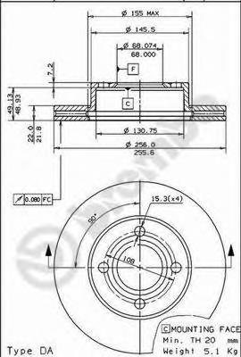 Disco de freno delantero Brembo 09571010