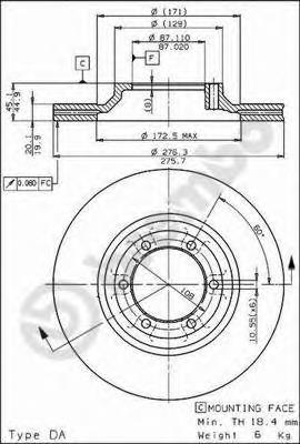 09563310 Brembo freno de disco delantero