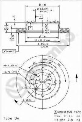 Freno de disco delantero Suzuki Swift 2 EA