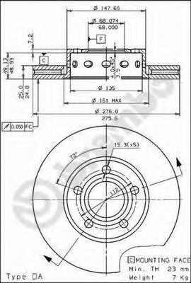 .09572420 Brembo freno de disco delantero