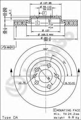 09.5180.24 Brembo freno de disco delantero