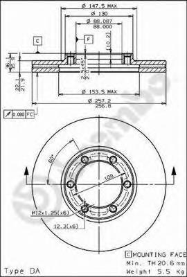 09557710 Brembo freno de disco delantero