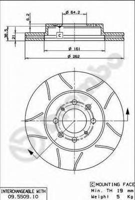 Comprar 09550975 Brembo Freno de disco delantero