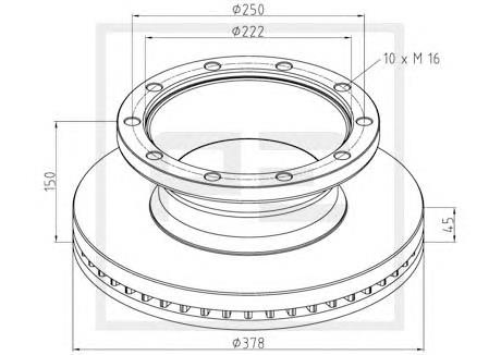 266.000-00A PE Automotive disco de freno trasero