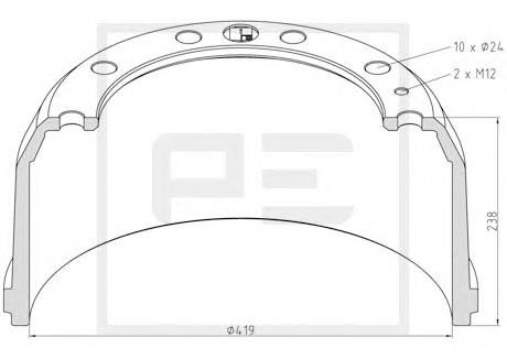 Freno de tambor trasero BBR32542 Borg&beck