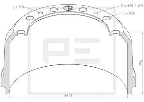 Freno de tambor trasero BBR32498 Borg&beck