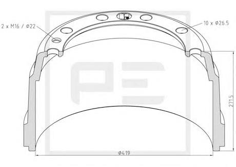 Freno de tambor trasero BBR32495 Borg&beck