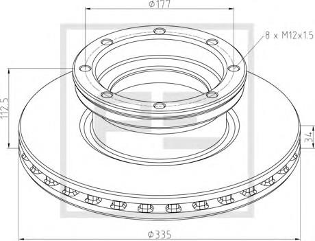 016.678-00A PE Automotive disco de freno trasero