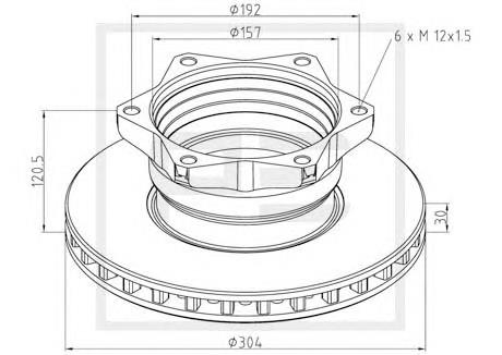 016.651-00A PE Automotive disco de freno trasero