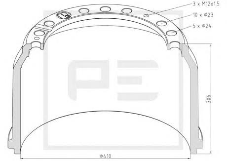 016.403-00A PE Automotive freno de tambor trasero