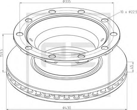 04638400A PE Automotive disco de freno trasero